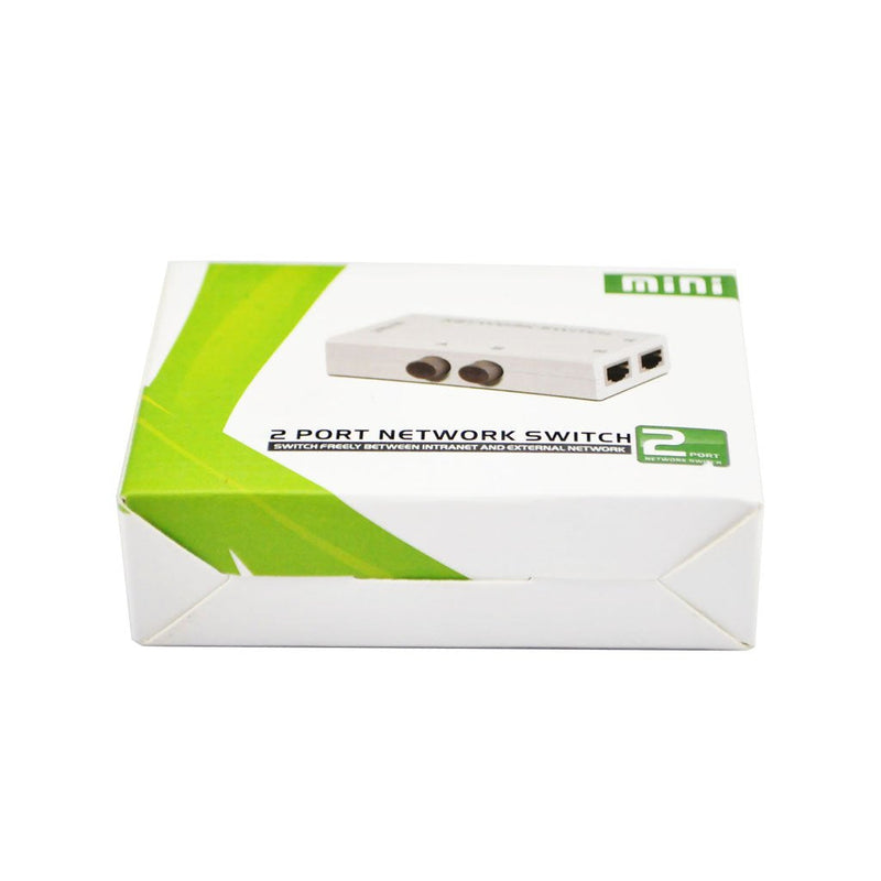 iKKEGOL Mini 2-Port RJ45 Network Key-Press Switch Splitter Selector Box 100M 2-in 1-Out or 1-in 2-Out