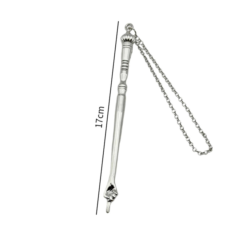 Yad Torah Pointer, Bible Pointer, Home Decor Zinc Alloy Bible Reading Tool, Hand Pointer and Connected Chain for Adults Jewish Bar Mitzvah Fireplace, Silver Onion Top