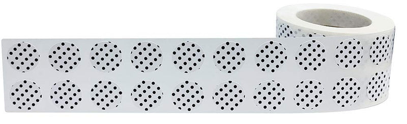 1/2" Inch Small White Labels with Black Polka Dots, 1,000 Total Adhesive Stickers on a Roll for Efficient Inventory Management, Crafting Projects, and Organization in Offices, Schools, and Home