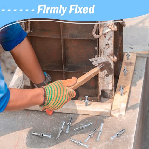 Shimeyao 150 Pcs 1/4" x 1" Hammer Anchors Galvanized Concrete Masonry 1/4" x 1"