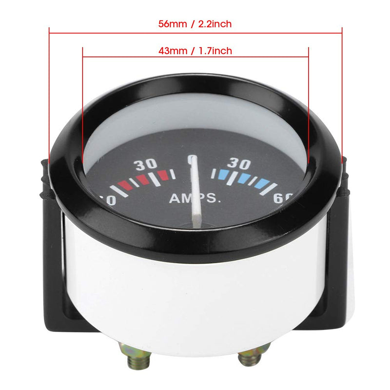 Aramox Meter, Car 12V 60-0-60 AMP Meter Ammeter Universal Gauge 52m/2in Universal for Vehicle