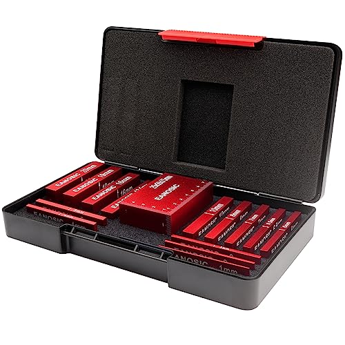EANOSIC Metric Setup Blocks Height Gauge Set, 15pcs Precision Aluminum Setup Bars Guage Block Set for Router and Table Saw Accessories Woodworking Set Up, Bars Include Laser Engraved Size Markings 15 Pcs-METRIC