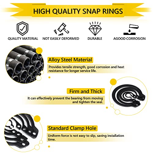 325PCS Alloy Steel Retaining Ring & 330PCS 304 Stainless Steel E-Clips