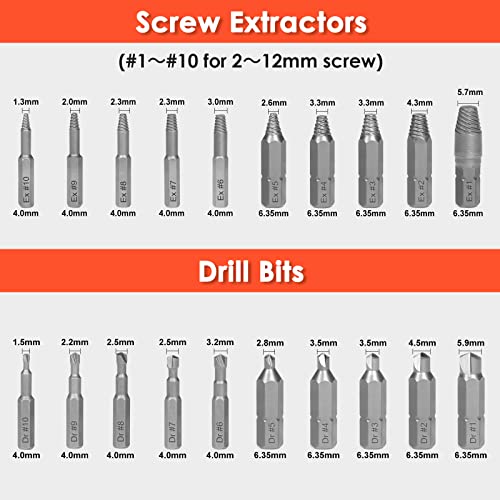 39-Piece Damaged Screw Extractor Set with 3/8" Drive Bolt Extractor Kit 39-Piece