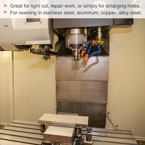 Sourcing Map Clamping Reamer 8.4 mm H7 Carbide Tip Straight Flutes Round Shank Lathe Cutter | Straight Tip Flutes Round Shank
