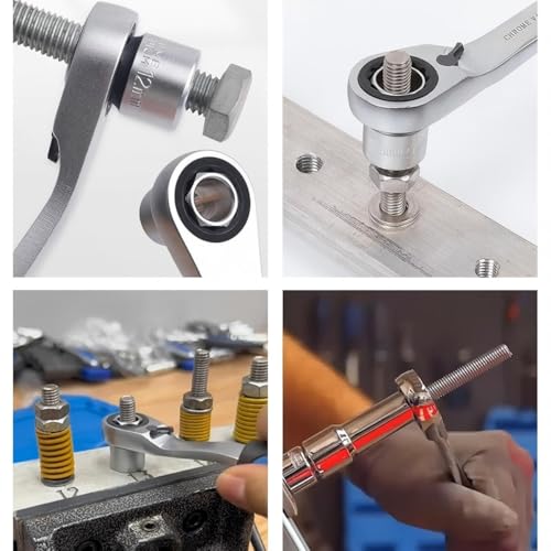 17-Piece Pass Through Socket Set with 72-Tooth Ratchet Wrench, Metric Sockets 10mm to 24mm, 1/2" and 3/8" Adapters, Extension Socket