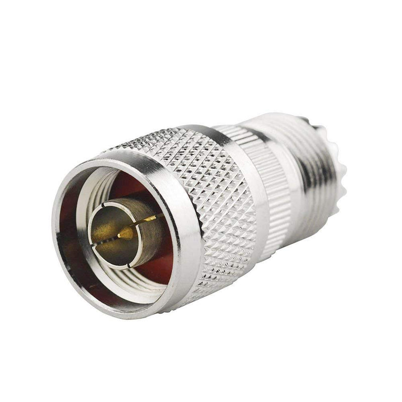 RF Coaxial Coax Adapter N Male to UHF Female SO-239 Coax Adapter for Wi-Fi Antenna Repeaters Radio Signal Extension Cable (2 Pack) 2 Pack