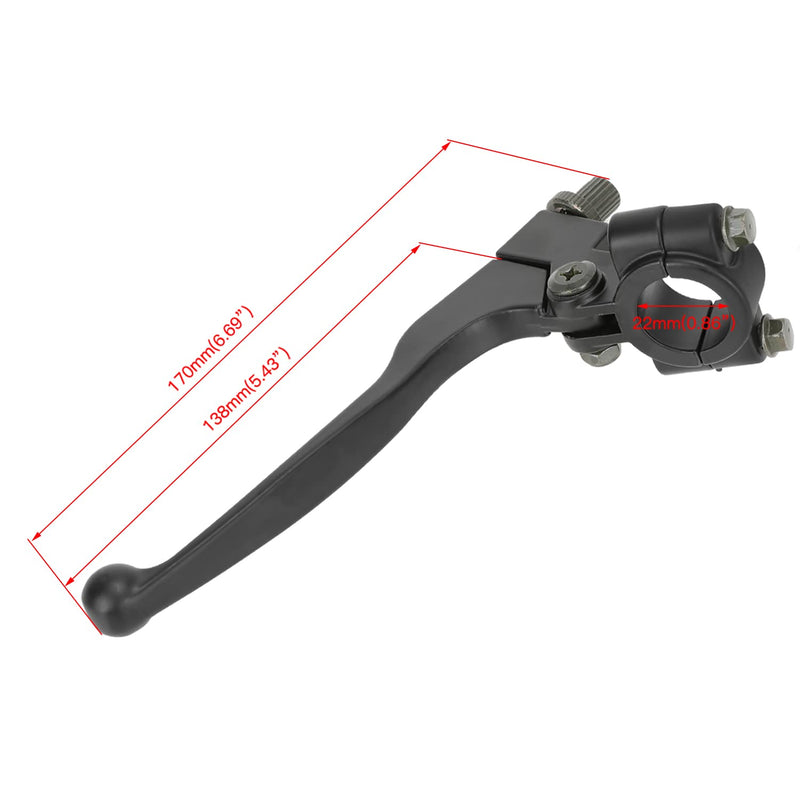 YOXUFA 7/8'' Left Clutch Lever Handle Cable for SSR 50cc 70cc 90cc 110cc 125cc 150cc Apollo RFZ DBX18 TaoTao DB17 DB27 Coolster M-125 Baja X-pro Thumpstar Kayo Xmotos Chinese Pit Dirt Bike Parts Black