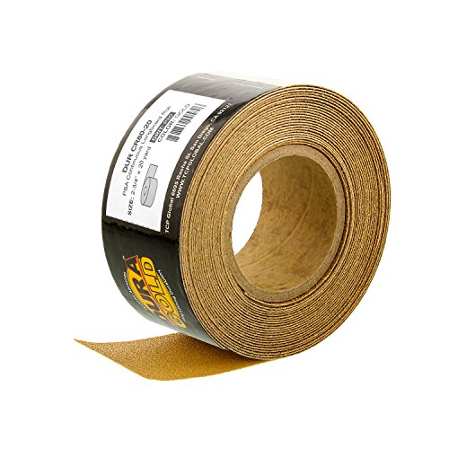 Dura-Gold Pro Series Rectangle 7-3/4" x 2-3/4" Hand Sanding Block Pad with 80 Grit Gold PSA Longboard Sandpaper 20 Yard Long Continuous Roll, 2-3/4" Wide