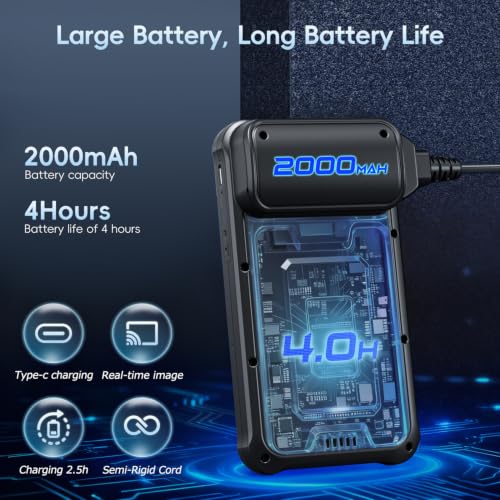 SKYBASIC Industrial Endoscope Borescope Camera with Light, 4.3'' HD Digital Handheld Waterproof Sewer Tools Snake Inspection Camera with 8 LED Lights 32.8FT Semi-Rigid Cable, Cool Gift Gadgets for Men
