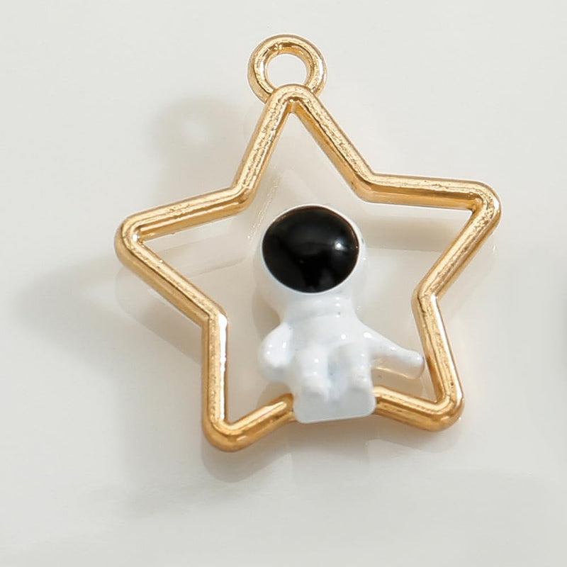 Dust Plug Charm Cute Astronaut Earphone Jack Stopper Cap Pendant Anti Dust Plug Kawaii USB Type-C Plug Cell Phone Anti-Dust Plugs for iPhone Charge Port (Star)