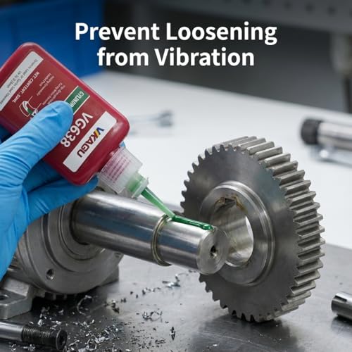 VG638 Retaining Compound, High Strength Cylindrical Adhesive for Bearings, Shafts & Gears - Fills Gaps up to 0.25mm, Restores Worn Parts, Green Anaerobic Glue, 1.69 fl oz VG638 1 Pack