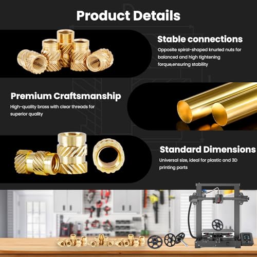 Bundle -Threaded Inserts M3+M2+M2.5+M4+M5+M6 Assortment Box(425Pcs) + Heat-Set Threaded Inserts M3x4x5mm(500pcs)- Inserts in Plastic Parts and 3D Printer Parts
