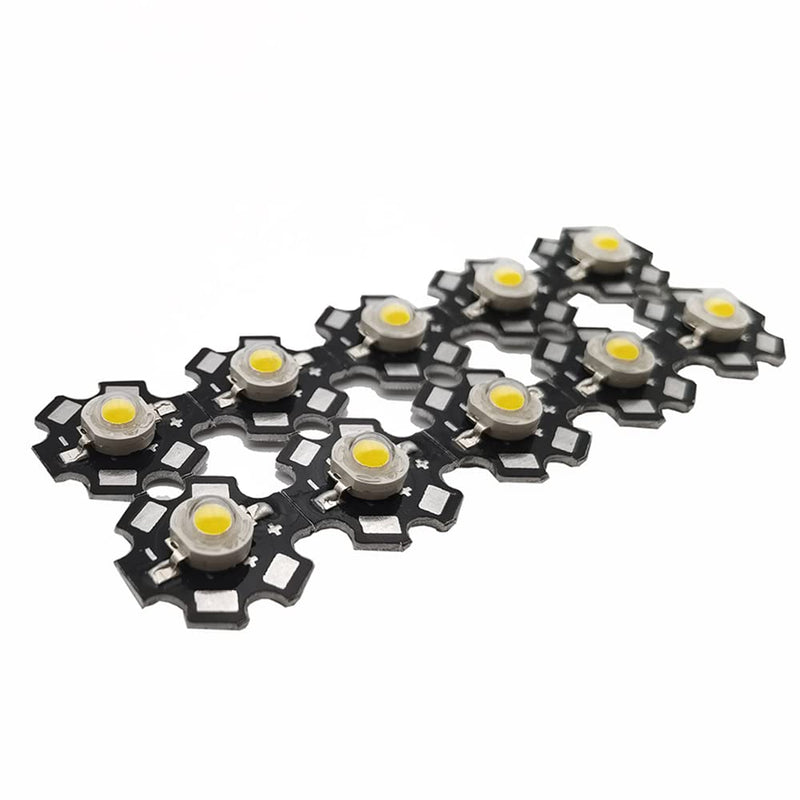 Vrabocry Pack of 10 High Power LED Chip 3W Warm White 3000K-3500K (Input 600mA - 700mA/DC 3V - 3.4V/3 Watt) Super Bright Intensity SMD COB Light Emitter Components Diode Lamp Beads DIY Lighting
