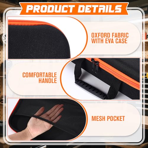 6 Pack Hard Storage Tools Case 13 x 8.8 x 3.5 Inch Empty Drill Tool Organizer Replacement with Handle and Zipper Reusable Hard Carrying Bag for Hand Tools & Electronic Accessory, Case Only