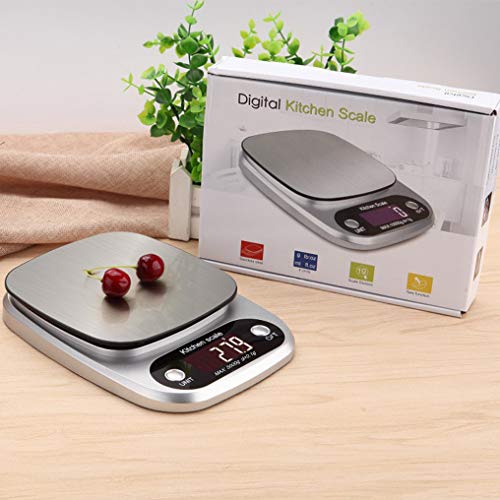 Digital Kitchen Scales Professional Electronic Scales Stainless Steel Precision up to 0.1 g (5 kg Maximum Weight), Food Scales Precision Scales with Tare Function