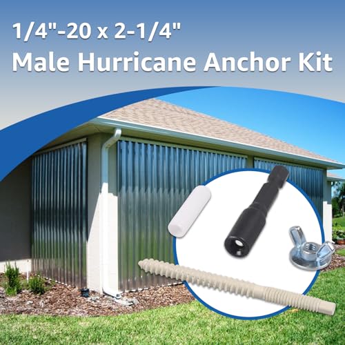 30-Pack 1/4"-20 x 2-1/4" Male Hurricane Anchor Kit