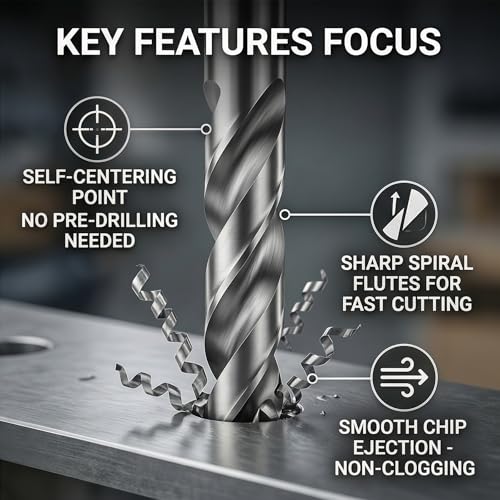 9mm Solid Carbide Drill Bit, Brad Point, Straight Shank 9mm