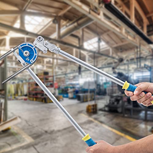 Pipe Bender 3/8" Heavy Duty Tubing Bender Tube Bender Roller 180° HVAC Copper Tool For Copper Pipe, Aluminum Pipe, Iron Pipe, Stainless Steel Pipe 3/8" Silver+blue