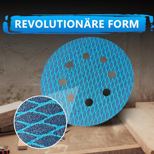 Pack of 80 125 mm Sandpaper, Eccentric Sanding Discs, 8-Hole Grain 60-400 Sanding Pads, Abrasive Resistant to Clogging for Random Orbital Sander Sanding Machine Polishing Machine 60/80/120/150/180/240/320/400