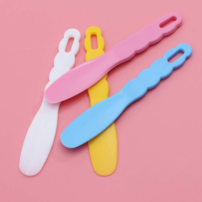 Supvox 4pcs 19.5 cm Dental Mixing Spatula Heat Resistant Spatula Cosmetic Spatula Plastic Spatula Dental Tool for Dental Medicine Cosmetic Cream (Blue Yellow Pink White)