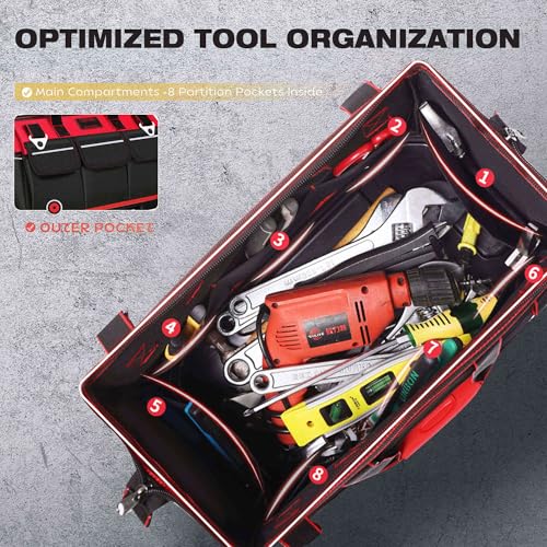 Thalirem 17-Inch Heavy-Duty Tool Bag with Multi-Pocket Organizer L