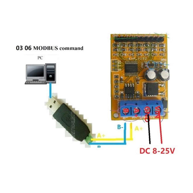 Fafeicy 8-24V 10-15MA Voltage Analog Collector, R4AVA07 7-Channel RS485, ADC Modbus RTU 03 06 Function Code, 45x30x15mm