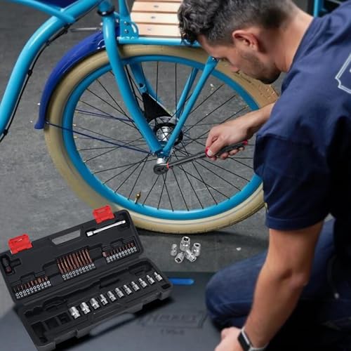SUERCUP 3-25Nm 1/4" Torque Wrench 50 PCS Set 1/4" 3-25N.m 50PCS