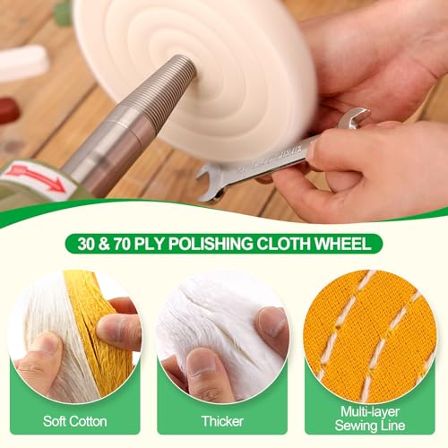 6PCS 8 Inch 5/8" Arbor Hole Polishing Wheels Kit for Bench Grinder