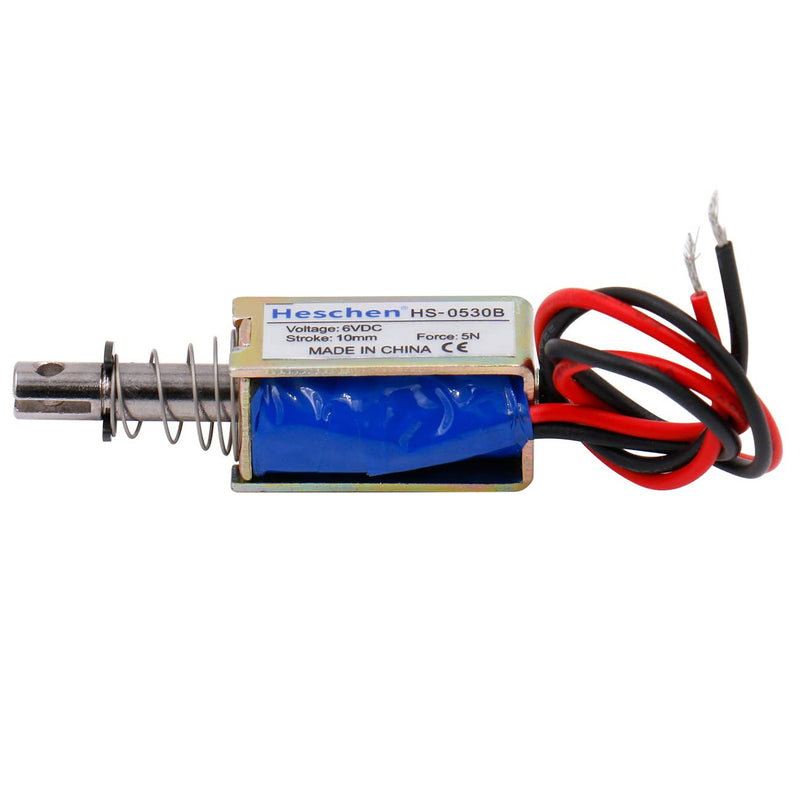 Heschen Electromagnet Magnet HS-0530B DC6V 5N 10mm Stroke Push Pull Type Open Frame