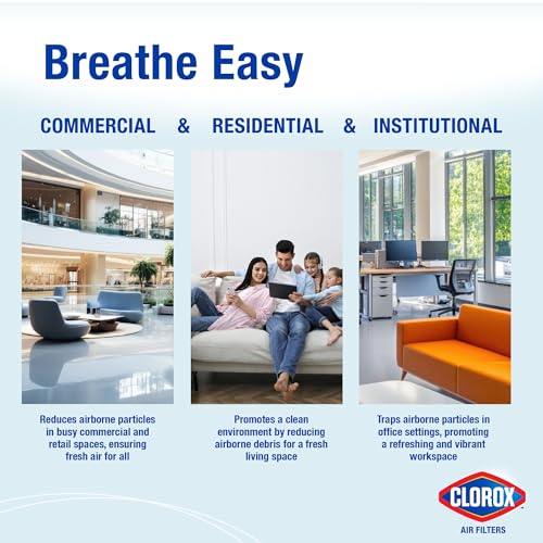 Clorox 18x18x1 Air Filter, MERV 11 Pleated HVAC AC Furnace Air Filters for Dust, Pollen and Pet Dander, MPR 1000 & FPR 7 – Pack of 4 MERV 11 Plus