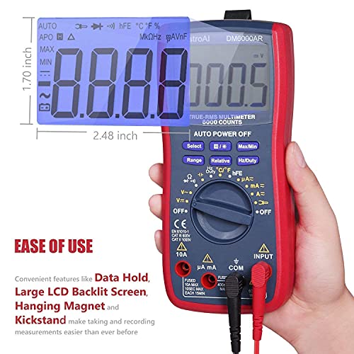 AstroAI Digital Multimeter TRMS 6000 & Test Leads Bundle