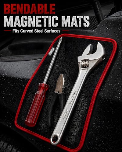 Magnetic Tool Mat 40 LBS Heavy Duty Flexible Magnetic Tool Holder 3Pcs Magnetic Mat Red