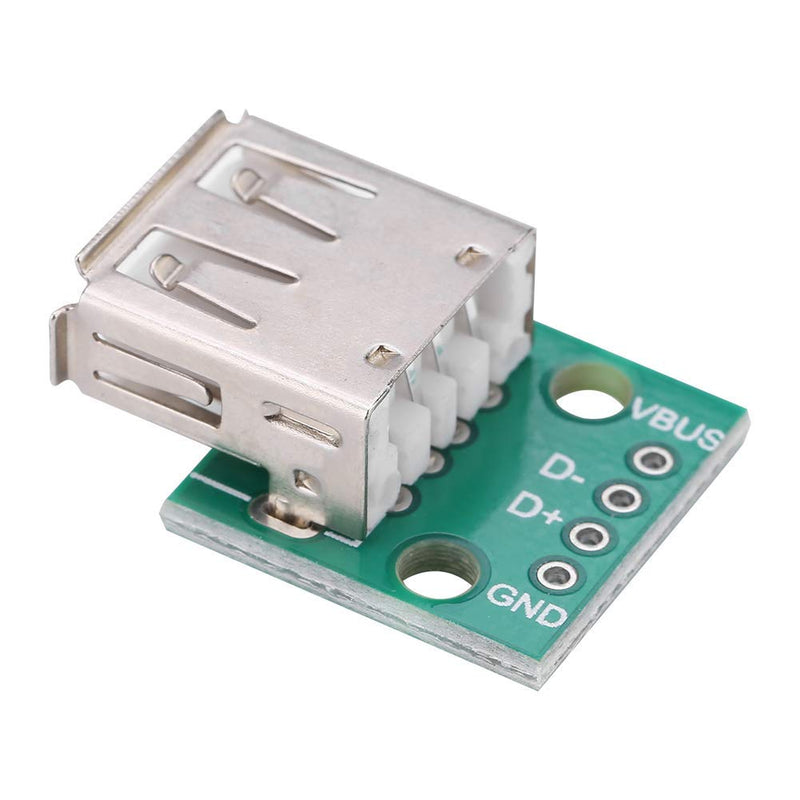 Walfront 10 pieces USB breakout board, USB to DIP adapter 2.54 mm USB socket USB type A breakout board, 4 pins pin board mini USB breakout board