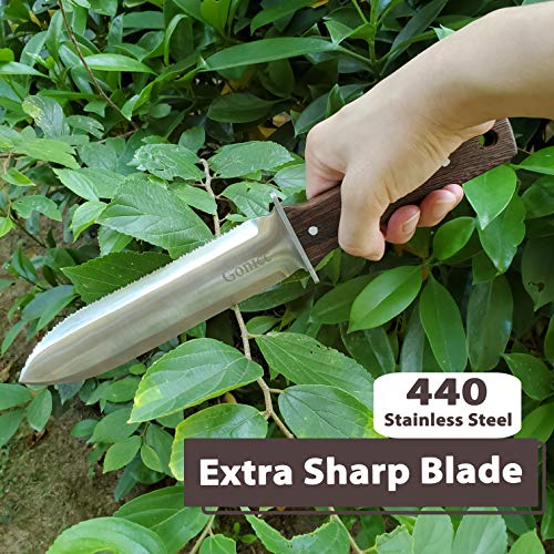 gonicc 8" Professional Ratchet Anvil Pruning Shears (GPPS-1011) and Hori Hori Garden Knife with Leather Sheath, Ratcheting Mechanism, Anvil Groove Design, Reinforced Design Handle.