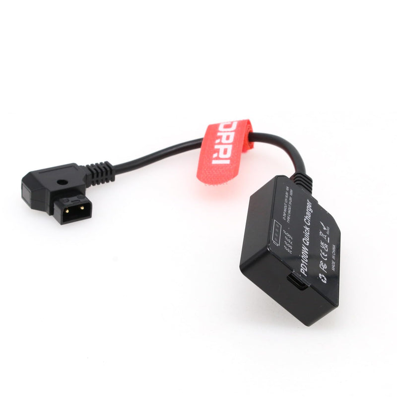 DRRI D-Tap to USB-C PD 3.0 Bi-Directional Charging Adapter 100W Quick Charger for V Mount Gold Mount Battery Sony A7Siii FX3 Camera Smartphone Laptop