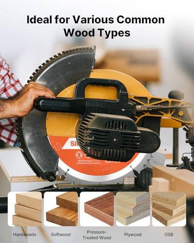VEVOR Circular Saw Blade (254mm φ & 50 Sharp Teeth & 2.5mm Thickness) Ideal for Plywood OSB Hardwood Compatible with Circular Saw, Alloy Saw Blade with Noise Reducing Heat Extractors