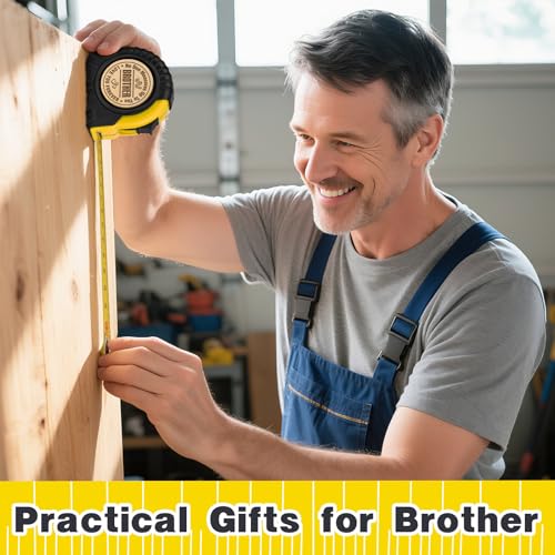 Brother Gifts from Sister, Gifts for Brother, Brother Birthday Gifts, Best Gifts for Adult Brother in Law Fathers Day, Funny Engraved 10 FT Tape Measure Useful Tools brother gift