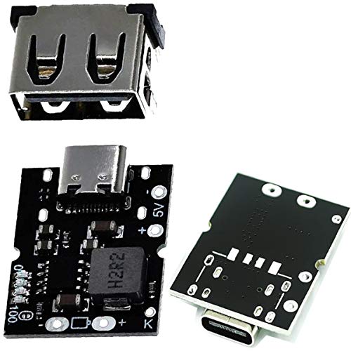 Pack of 5 5V2A Type C USB Boost Step Up Power Supply Module High Precision Lithium Battery Charging Protection Converter Boost Integrated Discharge Module with One String and Two Protection Functions