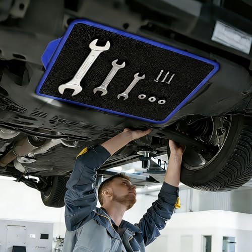 Magnetic Tool Mat Set with handles, 12.8" x9.5" Magnetic Tool Organizer Blue with handles