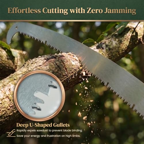 Heavy Duty Pole Saw Blade, Thickened Anti-Bend Pruner & Reinforced Handle for High Branches, Secure Tree Trimmer Attachment Compatible with Standard Extension Pole 22 inch