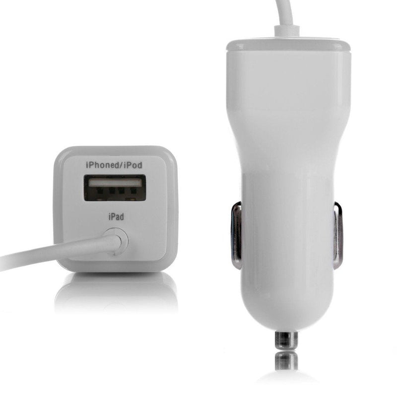 Car Charger, [Apple MFI Certified] by GemDox for Fast Car Charging Compatible with iPhone 15, 14,13, 12, 11, Xs max/XR/x/8/7/6s, iPad, Note, Galaxy with Extra USB Port (White) White