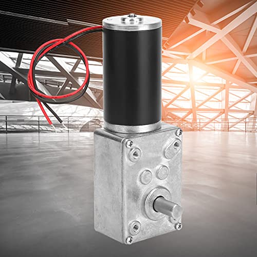 Respicefinem 12V Reversible High Torque Reduction Electric Gearbox Motor Linear Rail Worm Gear 8mm Shaft Diameter High Speed Torque Reduction Worm Gear Motor (12V 400RPM)