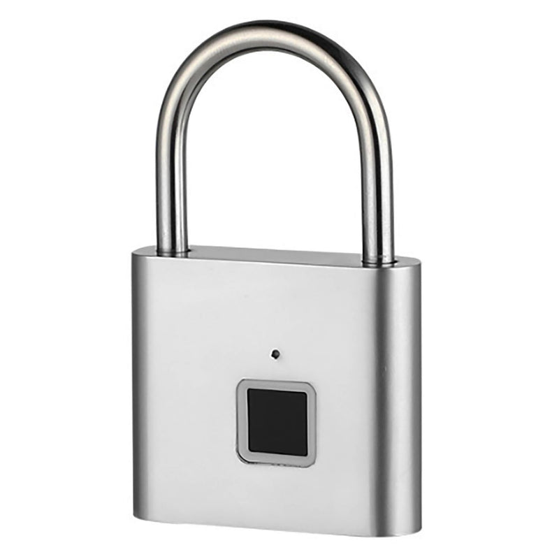 Fingerprint Padlock, Locker Lock, Keyless Biometric Padlock Fingerprint Lock Combination Gate Locks for Outdoor Storage Gym Lock USB Rechargeable - Silver Silver with 20 Fingerprint