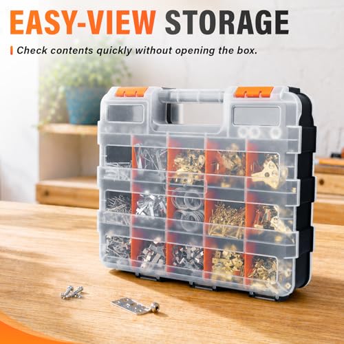 DIYSELF 2 Pack Hardware Organizer, 34-Compartment Small Parts Organizer