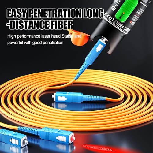 BAIFULAI Visual Troubleshooter 30KM, VFL Tester Kit with FC/APC to LC/APC Adapter, Light Tester Pen for Fiber Network Cable Testing for FC/SC/ST Interface