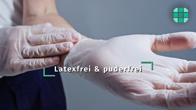 SF Vinyl Gloves L Transparent - Pack of 100 Disposable Gloves Powder-Free | Latex-free disposable gloves for care, examination, cleaning, kitchen, cosmetics and household use; for commercial and everyday use