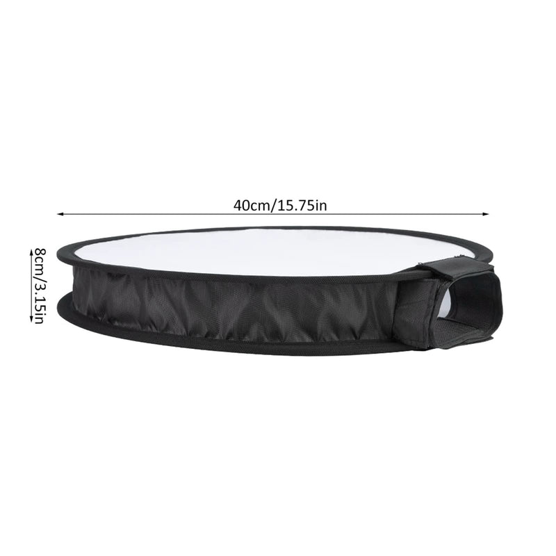 GOWENIC Softbox Diffuser, 40CM Round Shape Camera Flash Light Softbox, White, Nylon, Foldable, Portable, Includes Storage Bag
