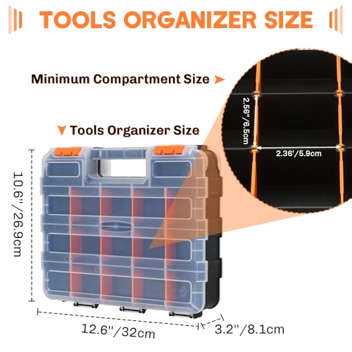 Small Parts Organizer 3Pack Storage Case Tools Box 34-Compartments