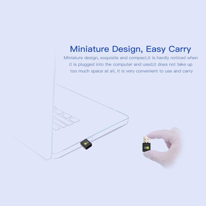 Free Driver USB WiFi Adapter for PC, AC600M USB WiFi Dongle 802.11ac Wireless Network Adapter with Dual Band 2.4GHz/5Ghz for Desktop Laptop Support Windows 10/8/7/XP 600Mbps Mini[free driver]